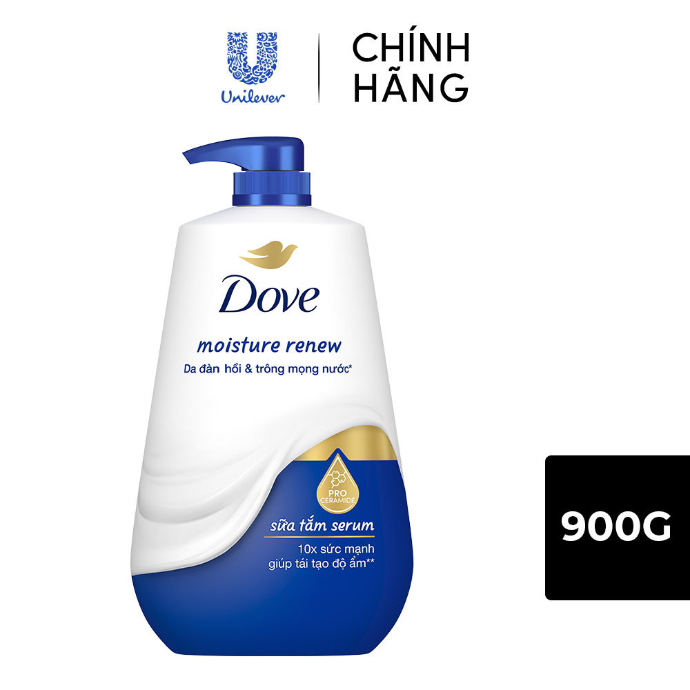 Sữa tắm dưỡng thể Dove Deep Moisture Dưỡng ẩm chuyên sâu với dưỡng chất lợi khuẩn da 900g (bao bì tù