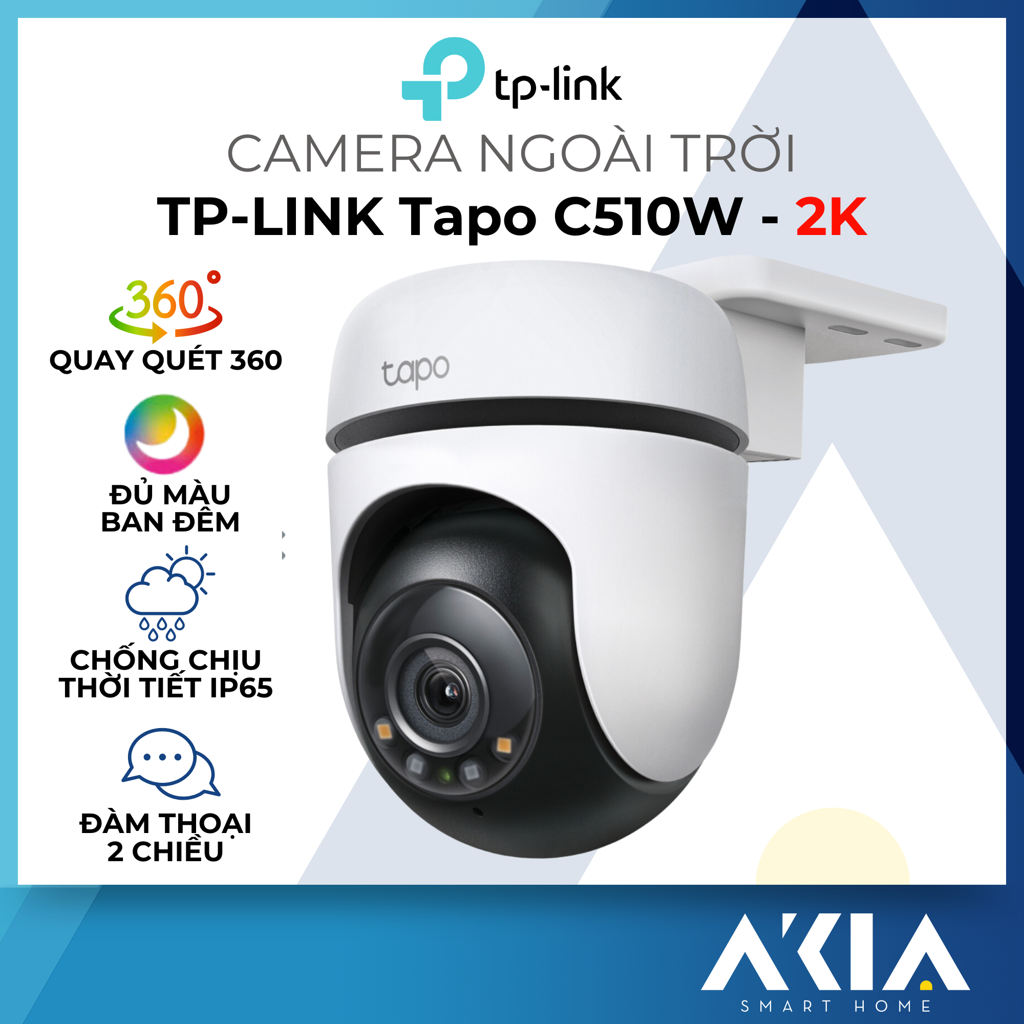 Camera Wifi ngoài trời TP-Link Tapo C500 / C510W / C520WS/ TC40 Quay/ Quét 360 Độ Chống Nước