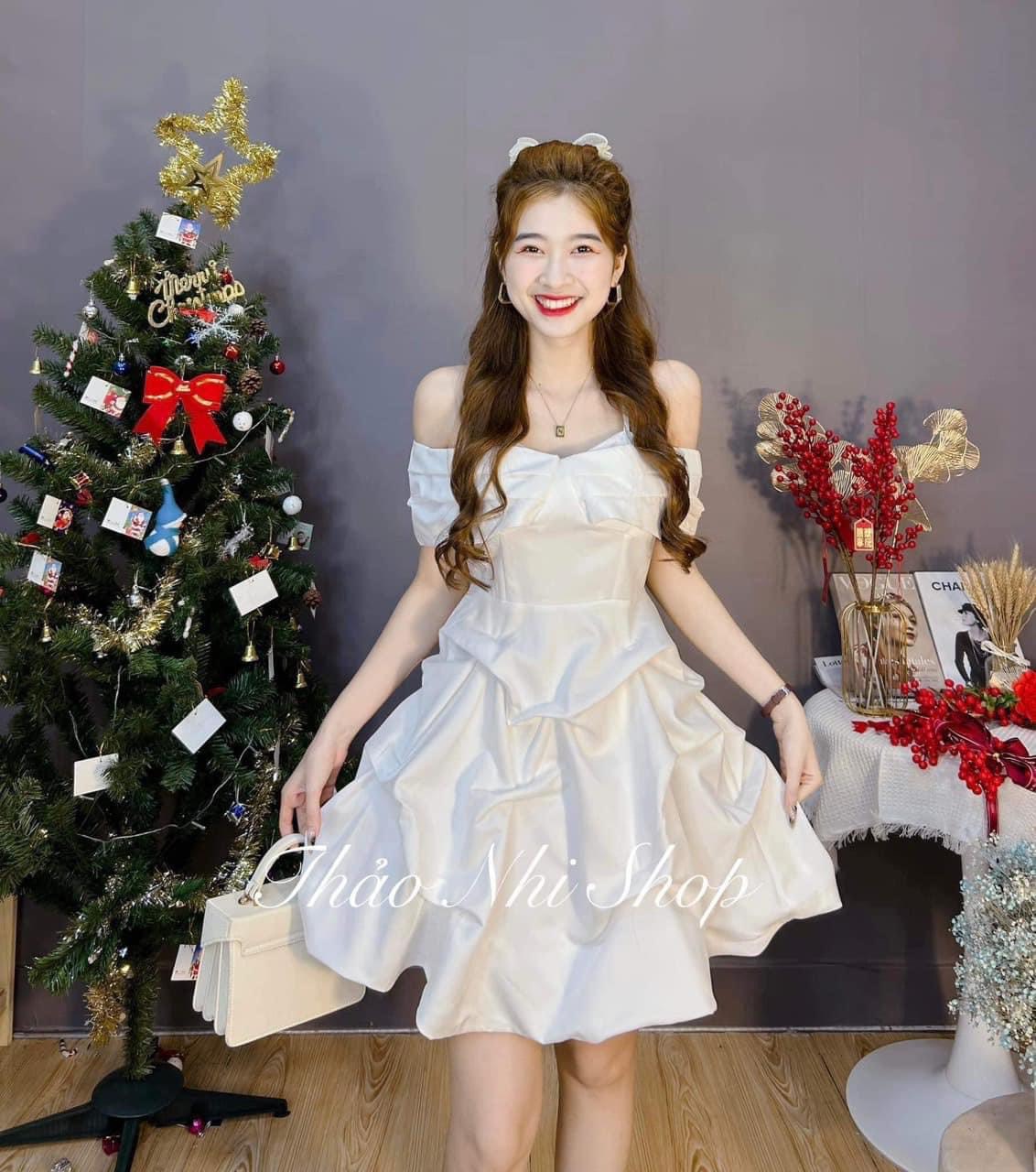 Đầm trắng công chúa dự tiệc, váy đầm trắng xòe thiết kế cổ V tay lưới đính  ngọc dự tiệc, đi cưới, kỷ yếu... | Shopee Việt Nam