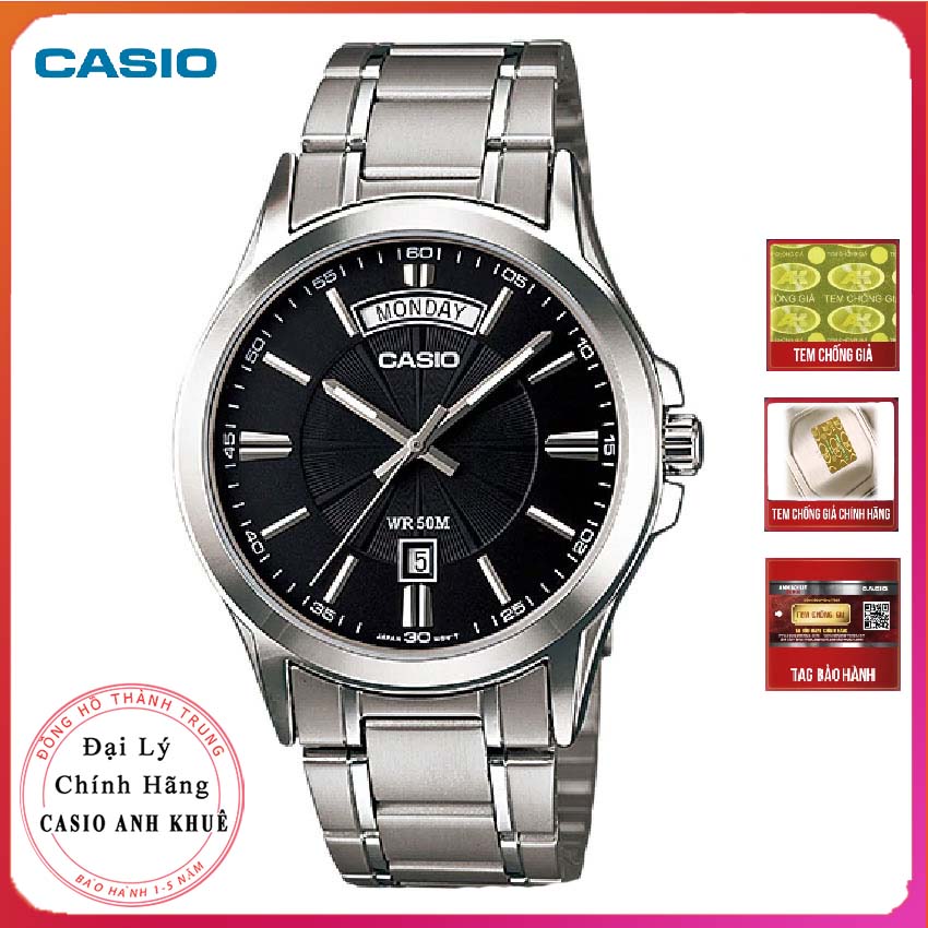 [ FREESHIP ] Đồng hồ nam Casio MTP-1381D-1AVDF dây kim loại