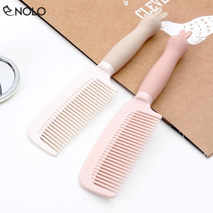 Combo 2 Lược Chải Tóc Mini Kiểu Dáng Con Thỏ Chất Liệu Nhựa Lúa Mạch Sinh Học An Toàn