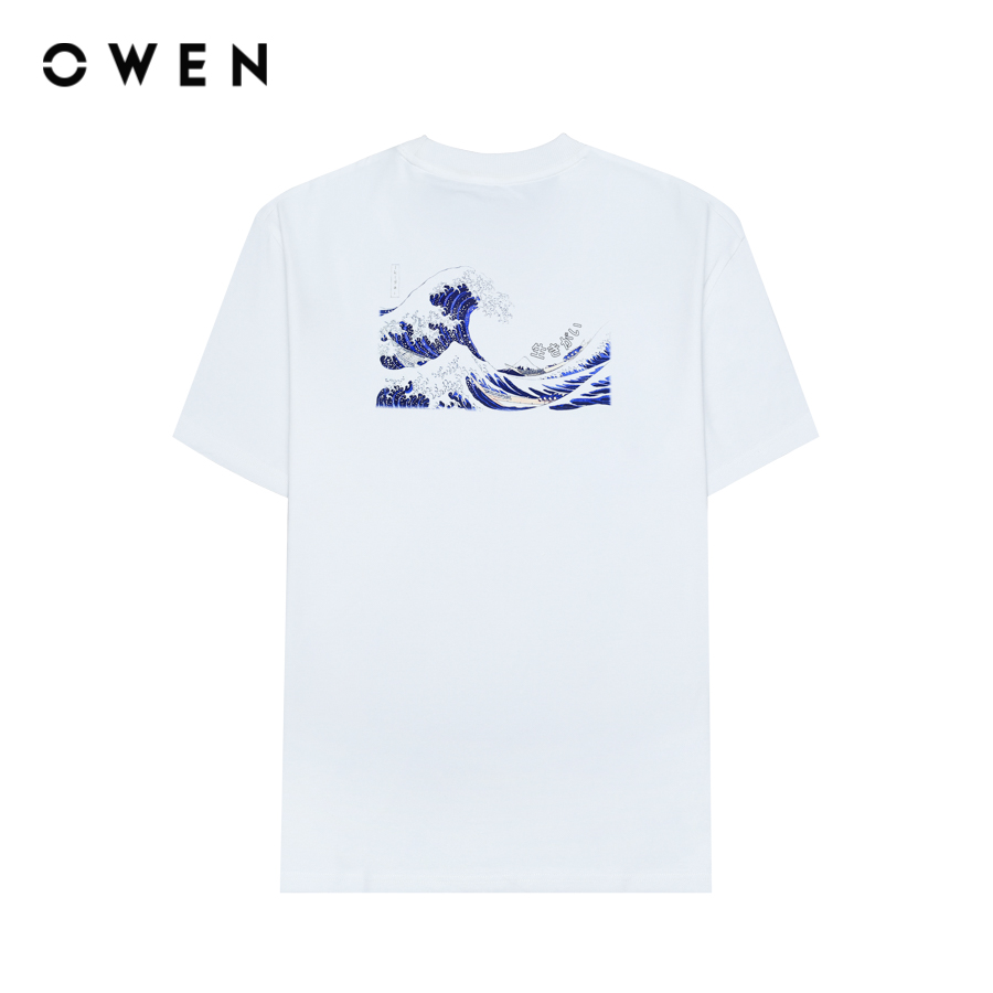 OWEN - Áo Tshirt ngắn tay Relaxfit TSN243824 màu Trắng chất liệu CVC Spandex