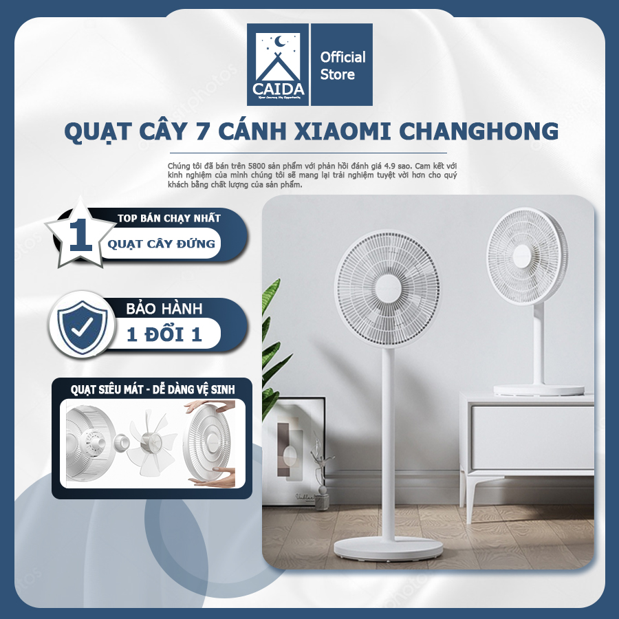 Quạt cây ChangHong quạt cây đứng Xiaomi ChangHong tăng hiệu suất làm mát với thiết kế 7 cánh sử dụng