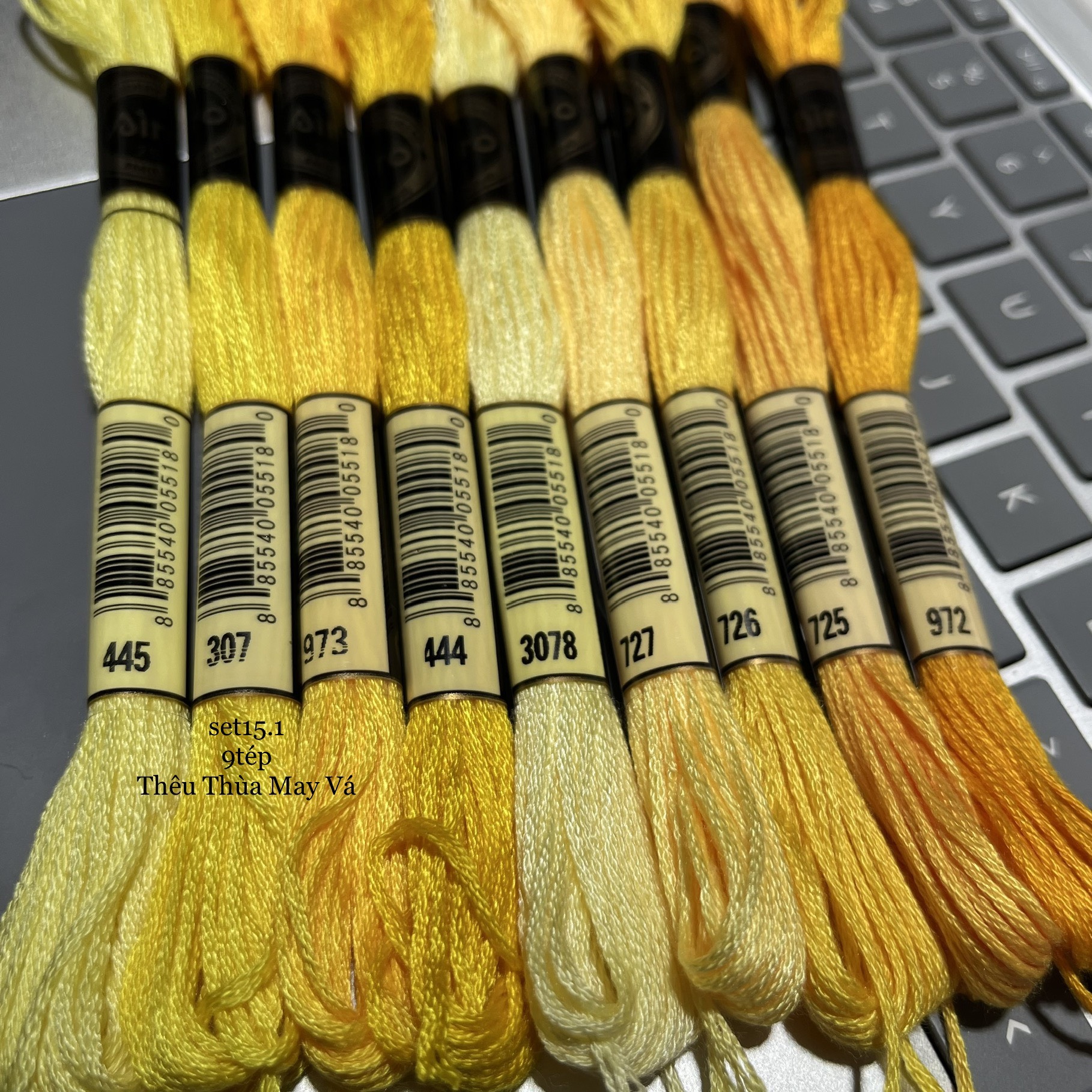 [AIRO TONE CAM VÀNG ] chỉ thêu cotton airo theo tone