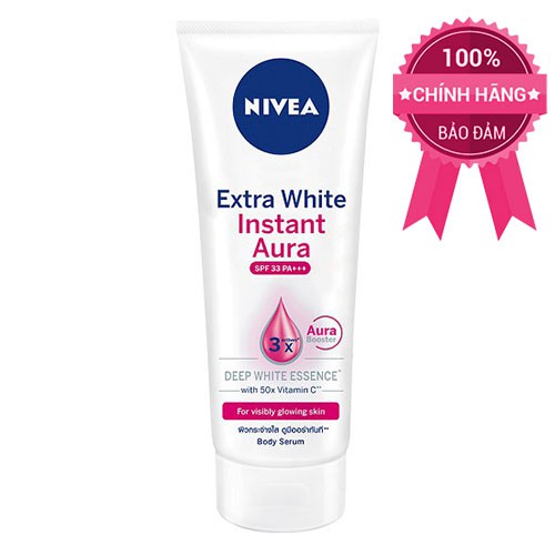 Tinh chất dưỡng thể và sáng da tức thì Nivea Extra White Instant Aura spf33 180ml sản phẩm tốt chất lượng cao cam kết như hình độ bền cao xin vui lòng inbox shop để được tư vấn