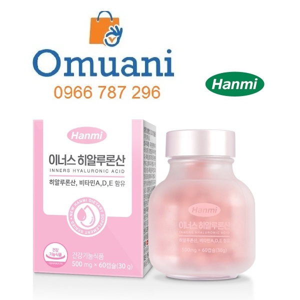 Viên Uống Collagen Và Vitamin E Cấp Ẩm Đẹp Da Hanmi Inners Hyaluronic Acid – Hộp 60 Viên (Hàn Quốc)