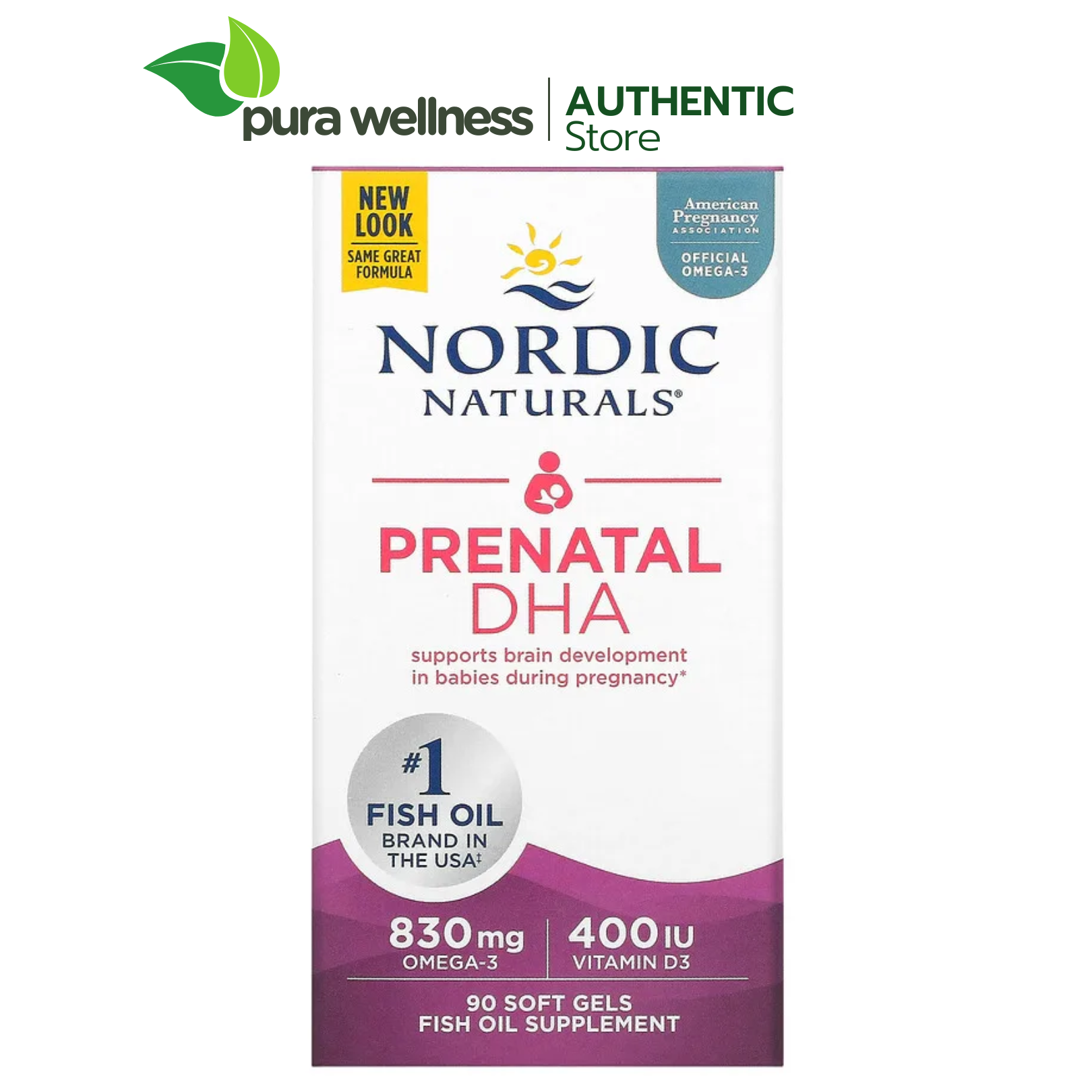 Nordic Naturals Prenatal DHA 830 mg Omega-3 400 IU Vitamin D3 90 viên bổ sung Omega-3 cho mẹ bầu