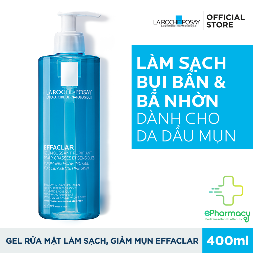 La Roche Posay Sữa Rửa Mặt Effaclar Purifying Foaming Gel Tạo Bọt Dạng Gel Dành Cho Da Dầu Nhạy Cảm 400Ml