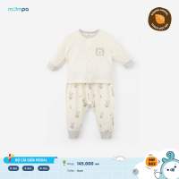 Đồ bộ cho bé sơ sinh Mompa dài tay 0-9 tháng cúc giữa vải Modal thấm hút mềm mịn thoáng khí 583