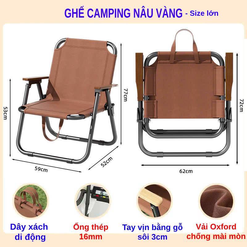 Ghế dù dã ngoại cafe camping gấp gọn tiện lợi - Ghế xếp dã ngoại du lịch thư giãn - chất liệu vải Ox
