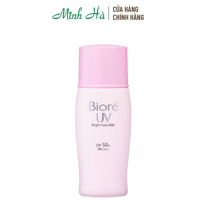 Sữa Chống Nắng Bioré Uv Bright Face Milk Spf50+/Pa+++ 30Ml Dưỡng Da Sáng Hồng