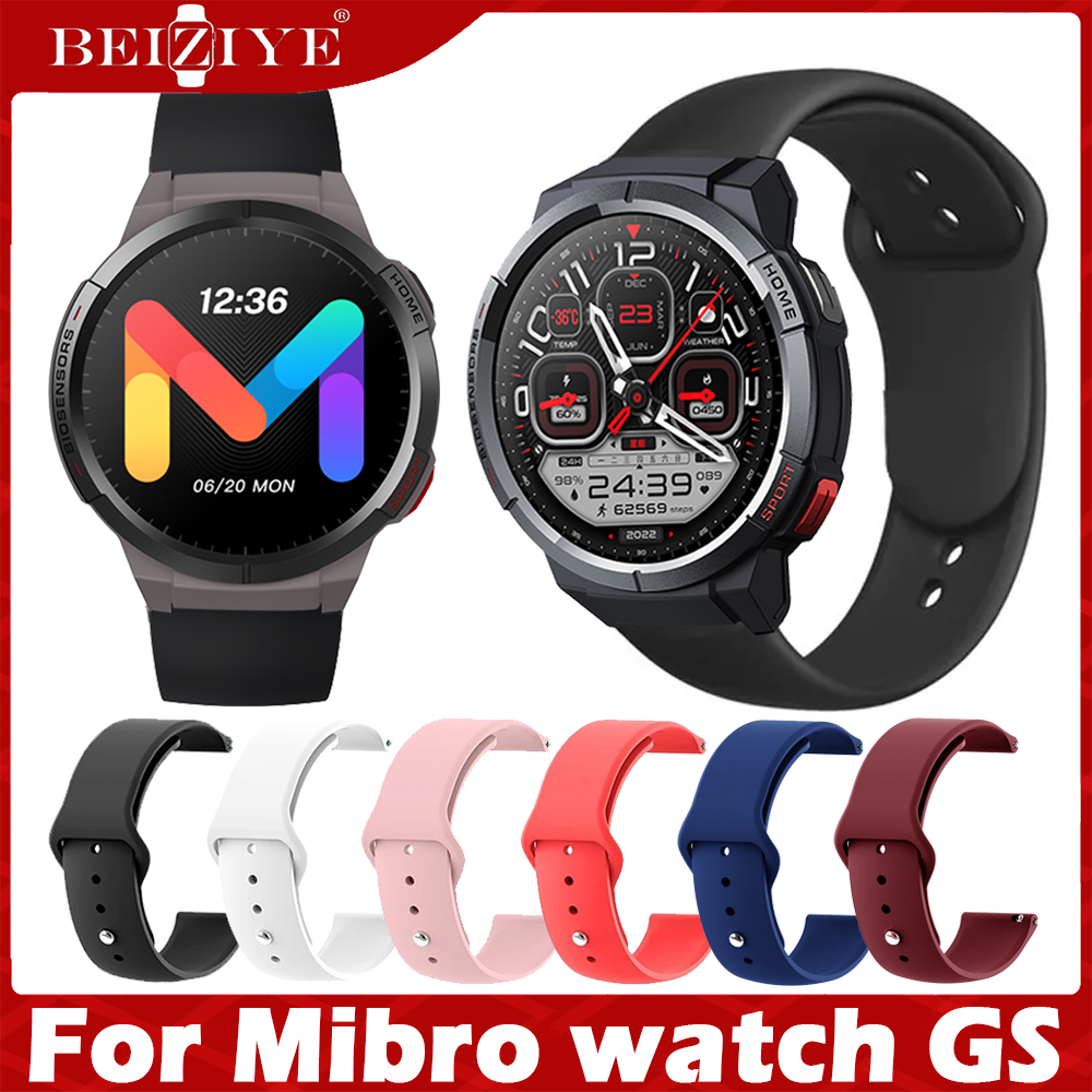 For Mibro watch GS Dây Đeo Dây Silicone Mềm Dây Đồng Hồ Thay Thế Nghệ Thuật Dây Đồng Hồ Dây Silicon 