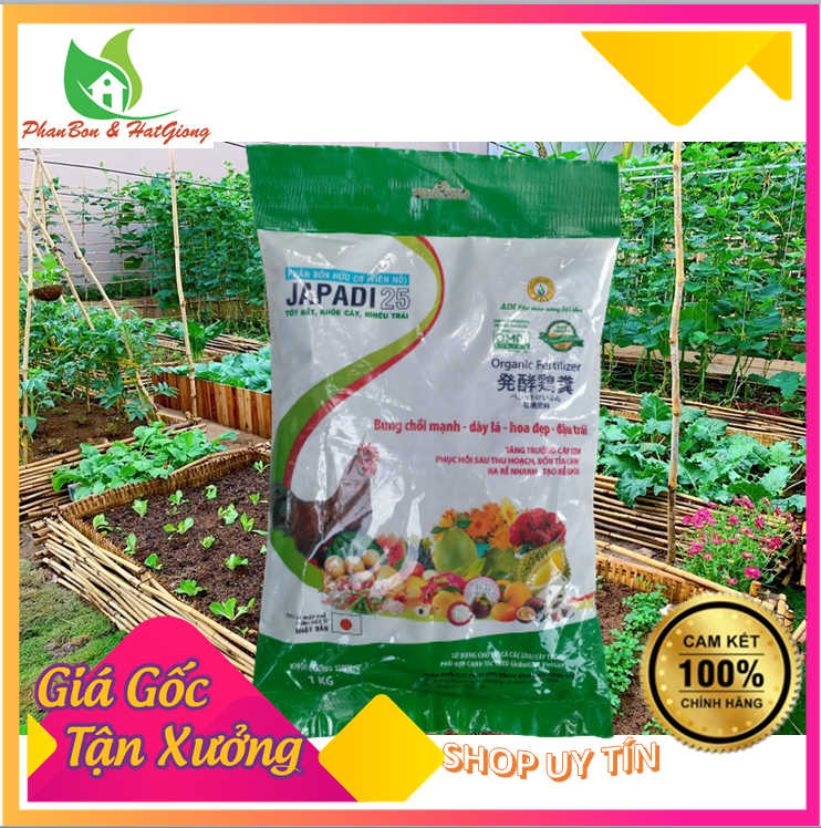 Phân Bón Hữu Cơ Phân Gà Viên Nở Nhật Bản Japadi 1KG - Shop Phân Bón Hạt Giống Rau Củ Quả Xơ Dừa Mùn 