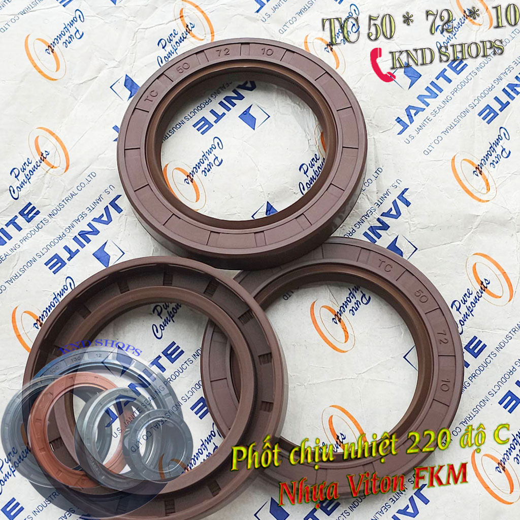 [01 cái] Phớt chặn dầu FKM Viton chịu nhiệt 220 độ C kháng hóa chất TC 40*65*12 | TC 47*72*8 | TC 50