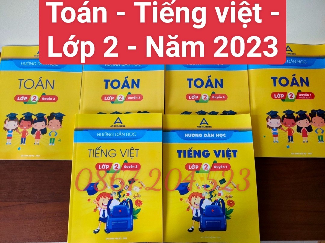 Năm 2023 - Hướng dẫn học Toán Tiếng Việt trường Archimedes Lớp 2 (Trọn bộ 6q in đen trắng)