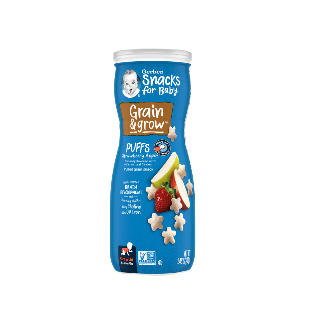 Bánh Ăn Dặm Gerber Puffs Vị Hoa Quả Việt Quất Dâu Táo Chuối Hỗ Trợ Phát Triển Toàn Diện Cho Bé Trên 8 Tháng Tuổi - Bibo Mart