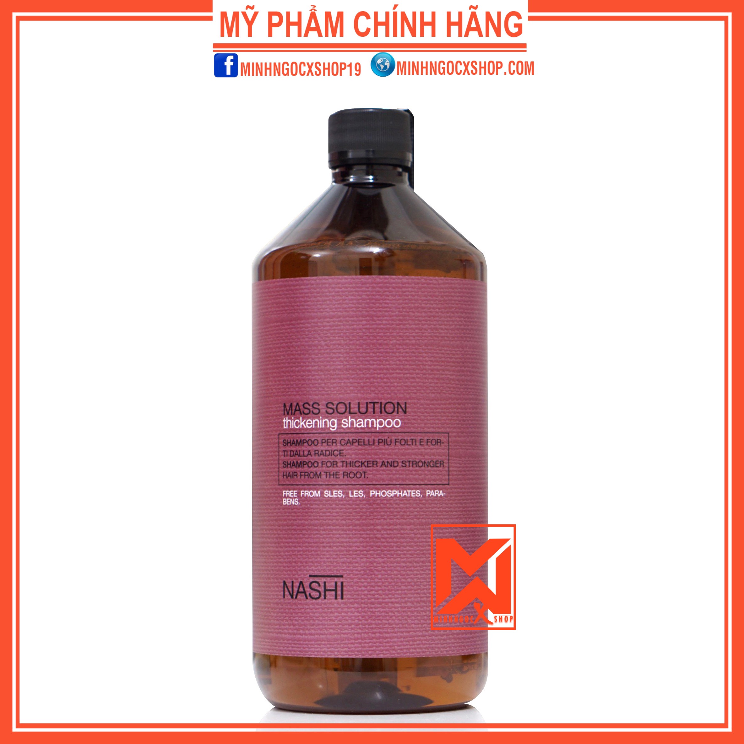 Dầu Gội Dành Cho Tóc Mỏng Rụng Hư Tổn Nashi Argan Mass Solution 1000Ml