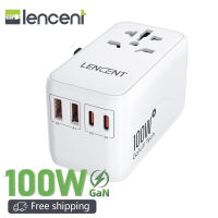 Lencent Gan III 65W/100W/120W Bộ điều hợp du lịch Universal Bộ sạc quốc tế với 2 cổng USB & 3 bộ sạc nhanh USB-C PD Bộ sạc tường trên toàn thế giới với bộ sạc nhanh loại C cho iPhone Samsung máy tính xách tay loại A/C/G/I