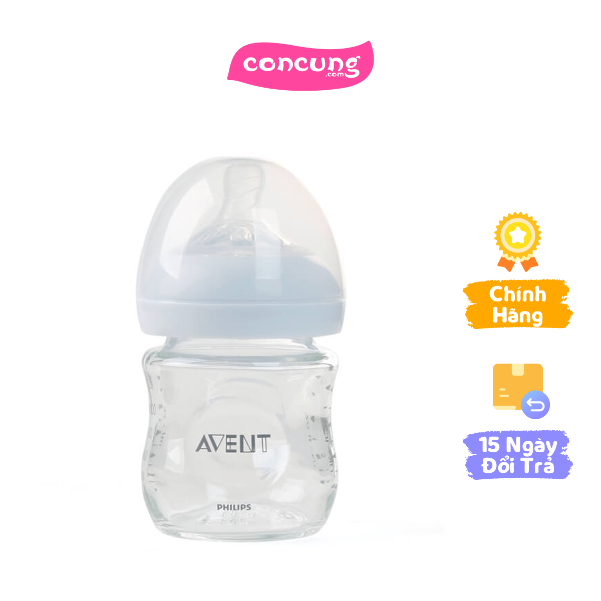 Bình sữa thủy tinh Philips Avent mô phỏng tự nhiên 120ml (SCF671/13)