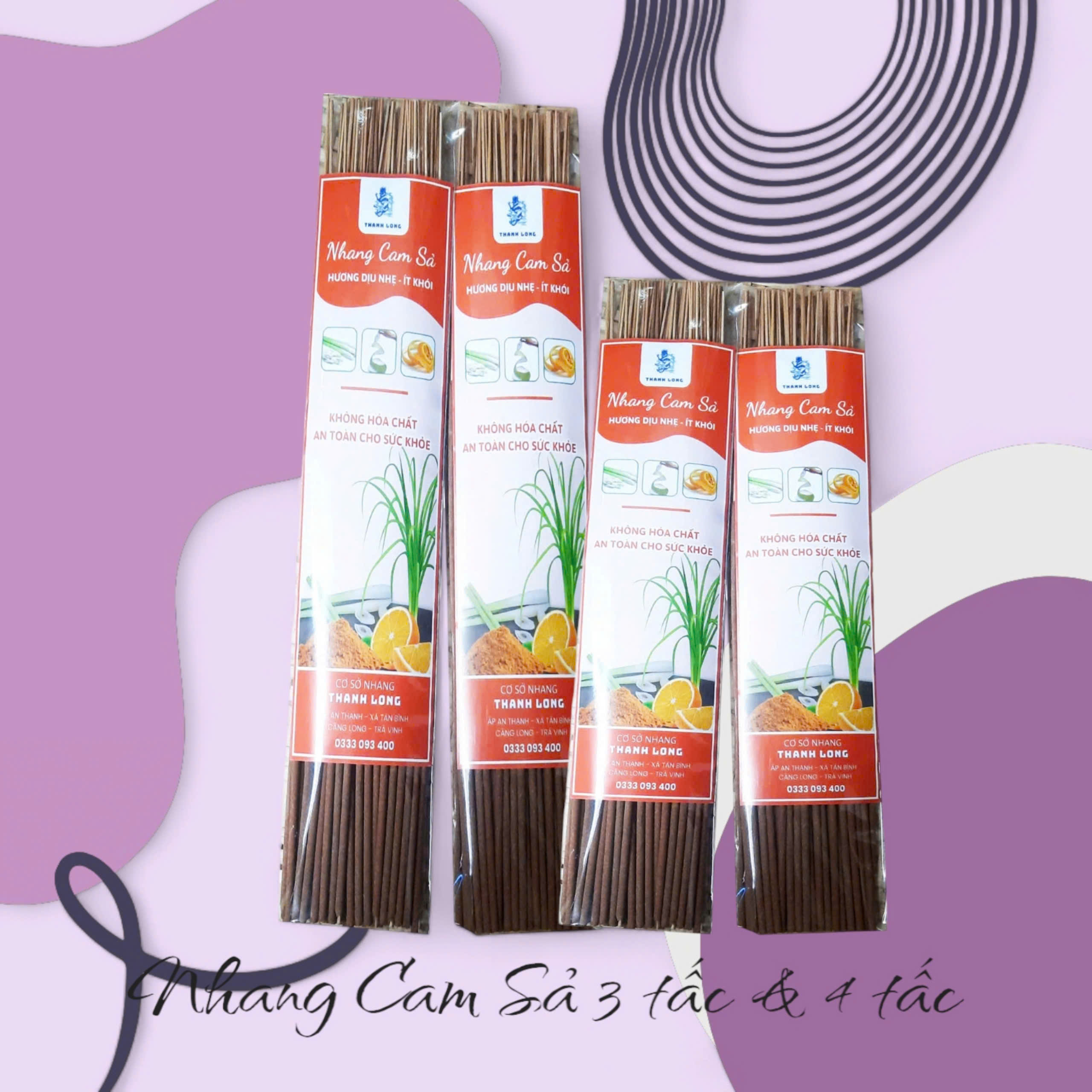 Nhang tép 50 cây Khuynh Diệp Quế Cam Sả 3 tấc 4 tấc Hương thơm từ lá cây thiên nhiên