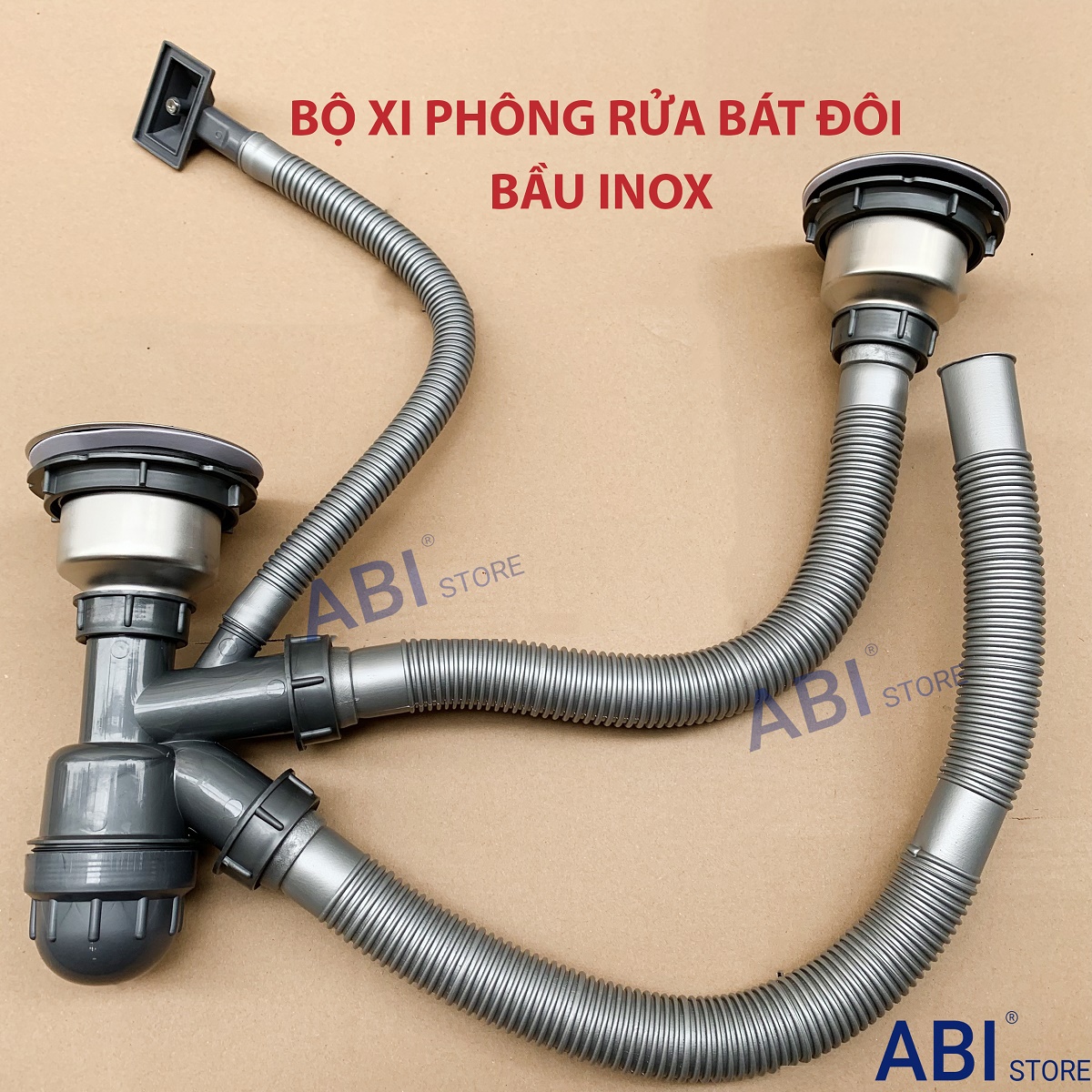 XI PHÔNG CHẬU RỬA BÁT ĐÔI BẦU INOX 110 XI PHÔNG THOÁT NƯỚC BỒN CHẬU RỬA CHÉN 2 HỘC ( XIPHONG CHẬU RỬ