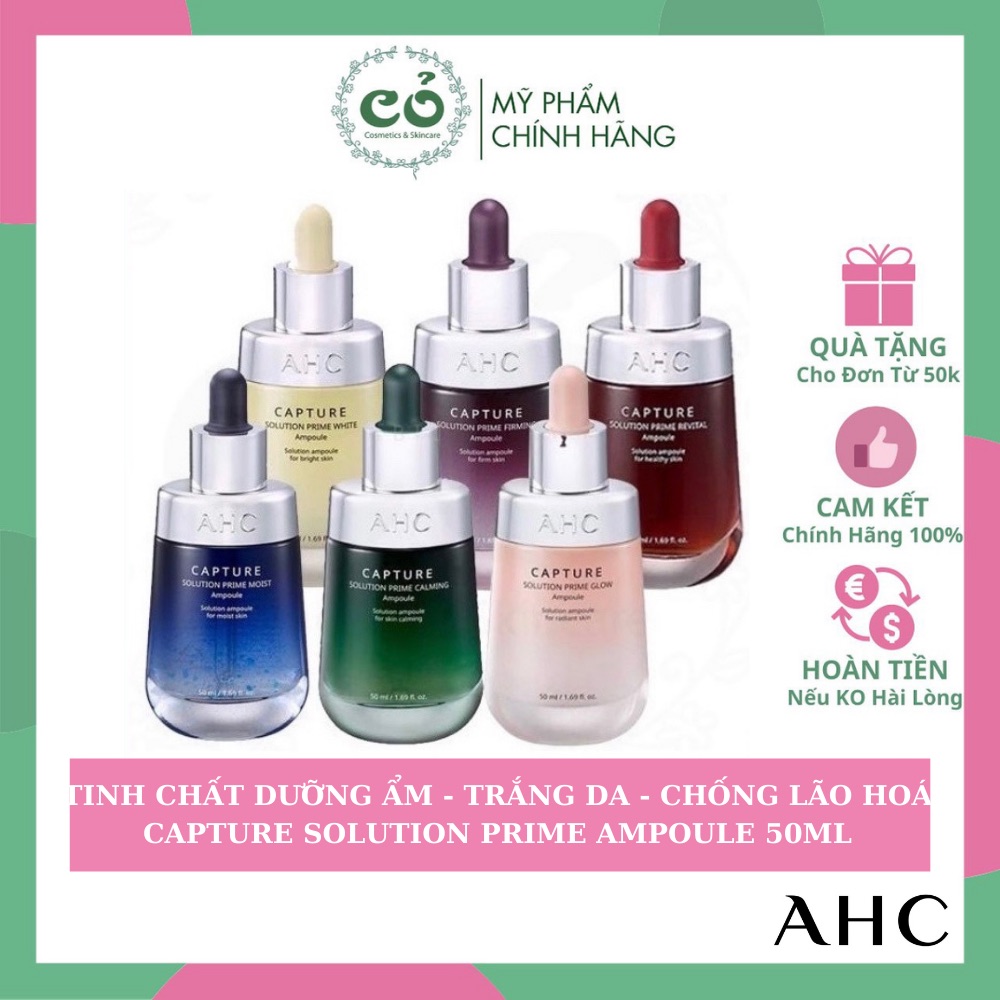 Tinh Chất Dưỡng Ẩm Trắng Da chống lão hóa AHC Capture Solution Prime Ampoule 50ml