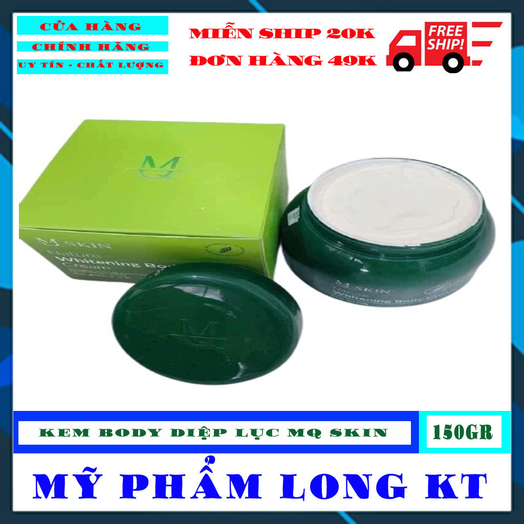 [Chính Hãng Tuyệt Đối 100% Mq Skin ] Kem Dưỡng Body Tinh Thể Diệp Lục Mq Skin 150Gr Hàng Chính Hãng Công Ty Thành Phần Tự Nhiên Nên Rất An Toàn Nhe Khách Phù Hợp Mọi Làn Da Cho Cả Nam Và Nữ Mùi Thơm Lâu