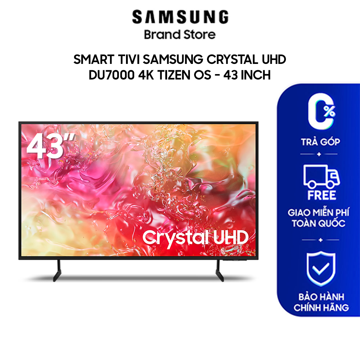 [MIỄN PHÍ VẬN CHUYỂN] Smart Tivi SAMSUNG Crystal UHD DU7000 4K 43 Inch Tizen OS (2024)