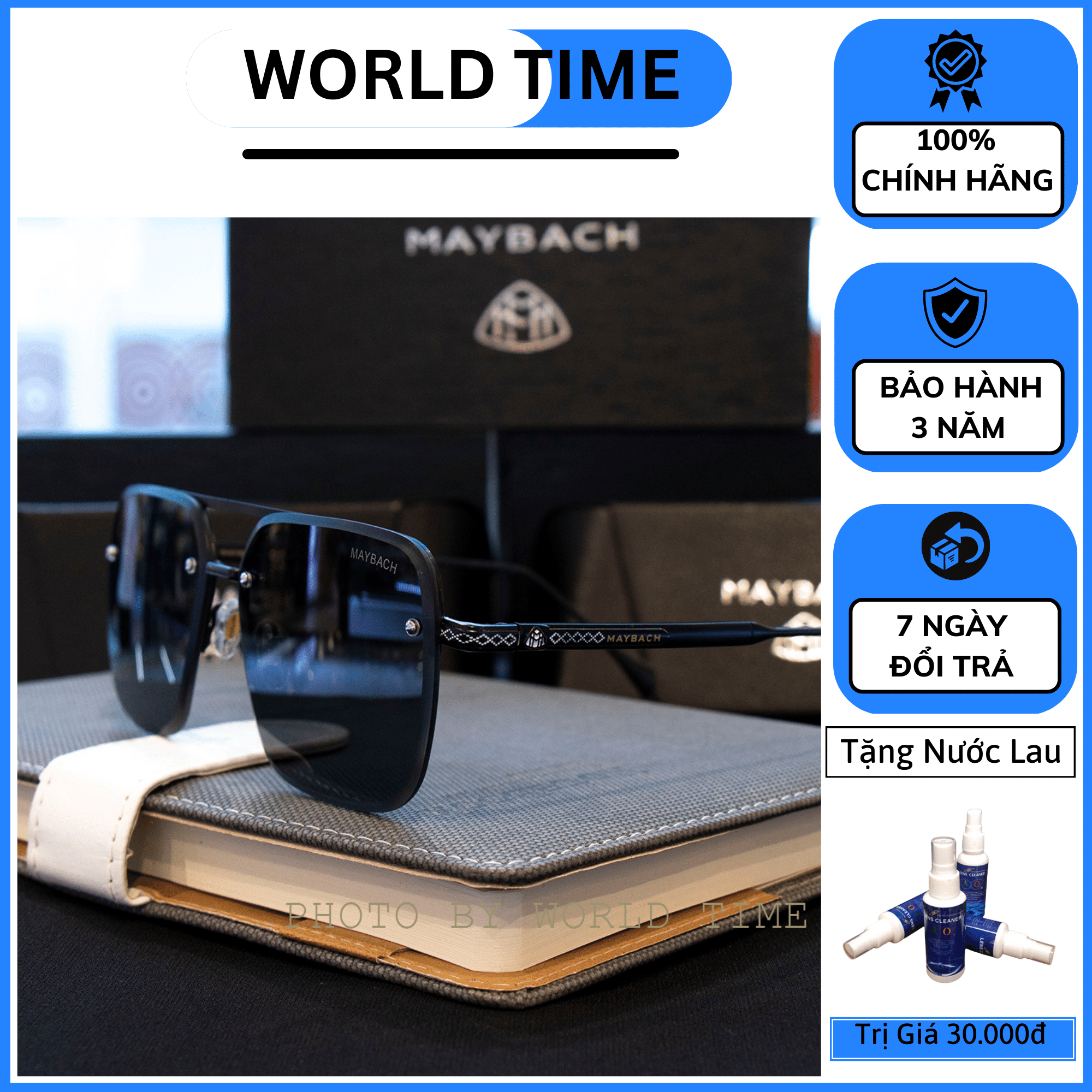 HOÀN TIỀN 15% - Kính mát MB03 Tròng Polazied Mắt kính nam nữ cao cấp chống lóa Full box Chống ti