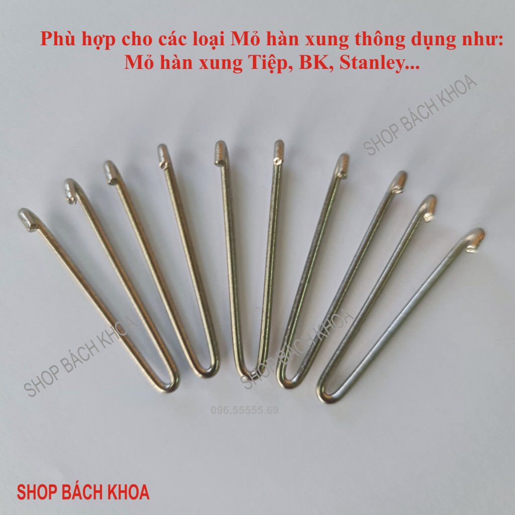 Combo 05 mũi mỏ hàn xung mỏ hàn xung Tiệp 220V 100W đồng mạ hợp kim nóng nhanh ít đứt gẫy. Hàng Việt