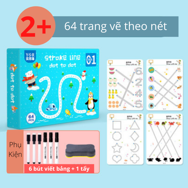 [Giáo dục sớm] Montessori tập tô màu tập viết chữ và câu đố thông minh xóa được giúp bé tập trung tư