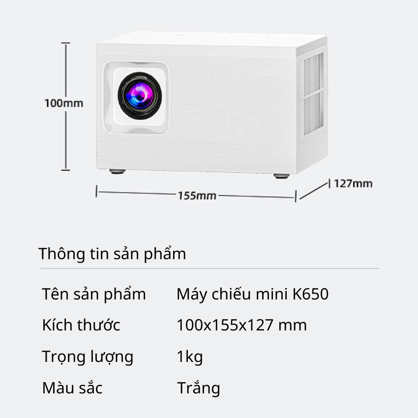 Máy chiếu phim mini giá rẻ máy chiếu kaw k650 máy chiếu xiaomi 4k Máy chiếu mini KAW 650  KAW 550 - 