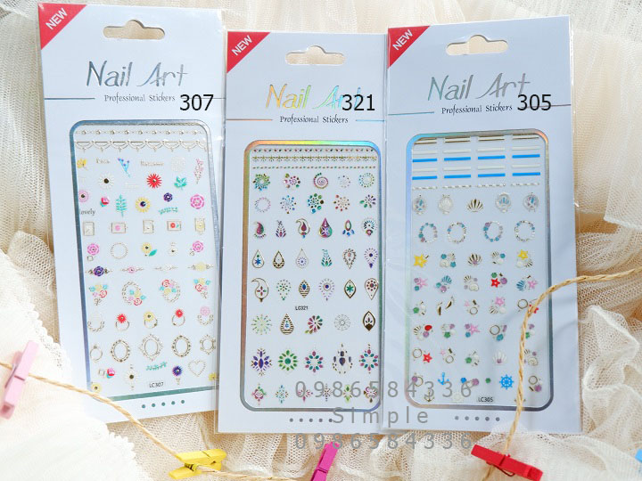 Bộ Dán Móng Tay Nail Sticker Cao Cấp Hơn 50 Hình