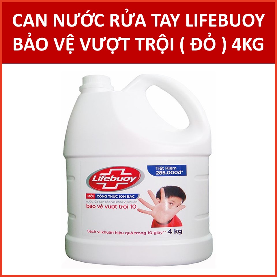 Nước Rửa Tay Lifebuoy Chuyên Dụng Bảo Vệ Vượt Trội 10 (Đỏ) 4Kg (Có Xuất Hóa Đơn Điện Tử)