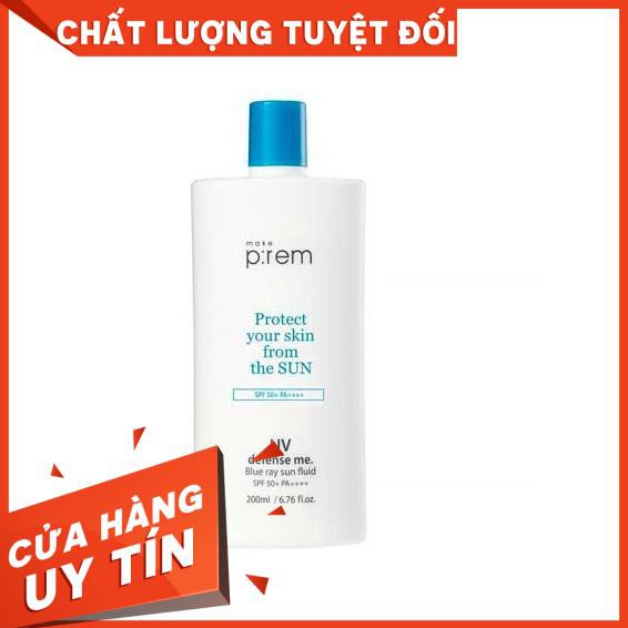 Kem chống nắng 200ml make prem blue sun ray fluid spf 50+ pa ++++ sản phẩm tốt chất lượng cao cam kết như hình độ bền cao xin vui lòng inbox shop để được tư vấn thêm