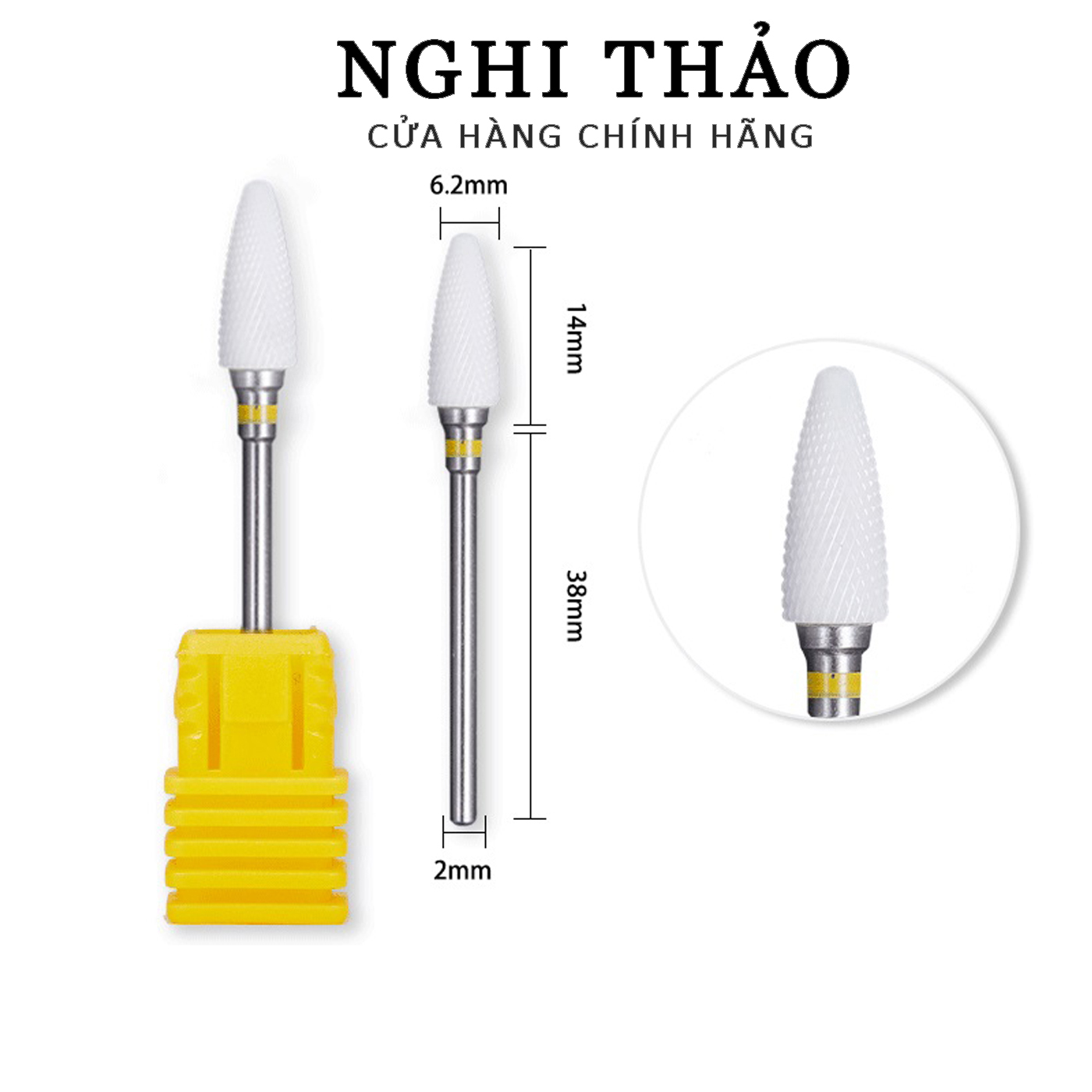 Đầu mài sứ  mài mịn móng tay nail
