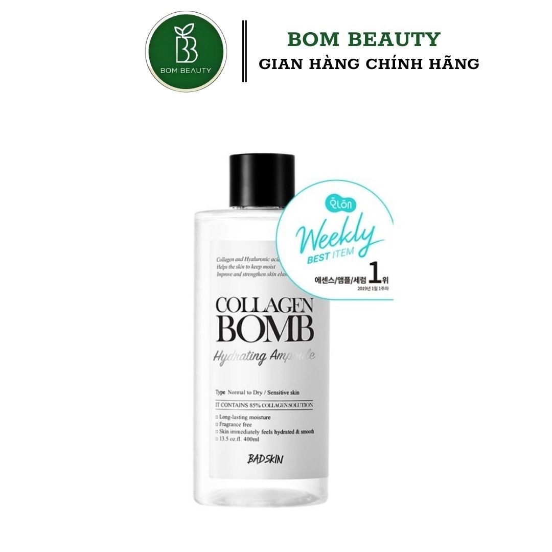 Tinh chất cấp Ẩm Collagen Bomb Hydrating Ampoule 400ml Badskin | full chai 400ml chất lượng đảm bảo an toàn đến sức khỏe người sử dụng cam kết hàng đúng mô tả
