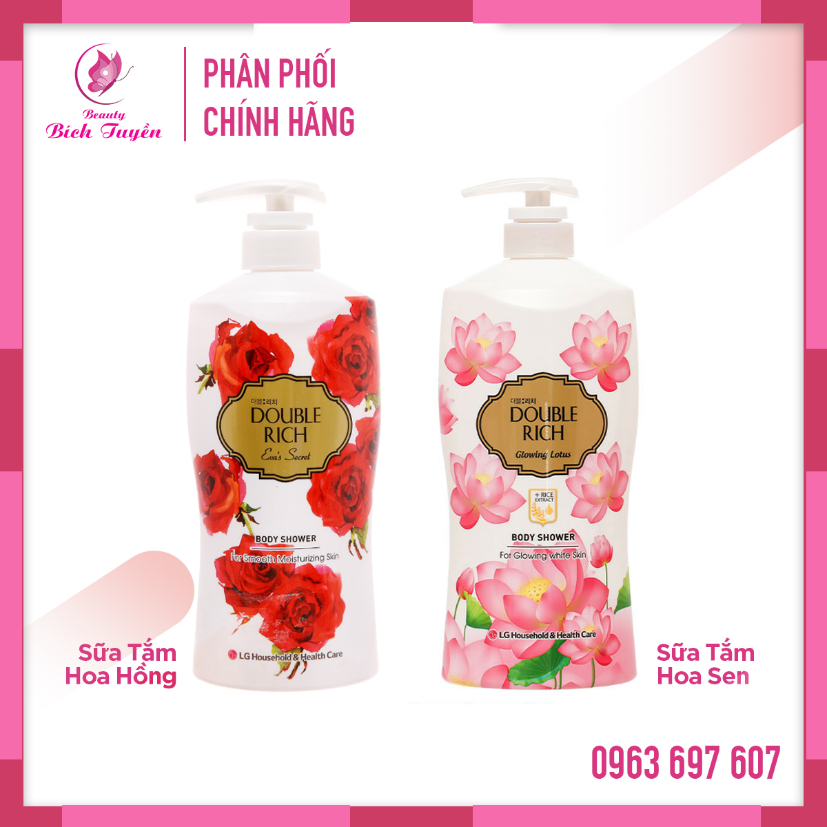 Sữa Tắm Toàn Thân Double Rich Hương Hoa Thiên Nhiên 550G