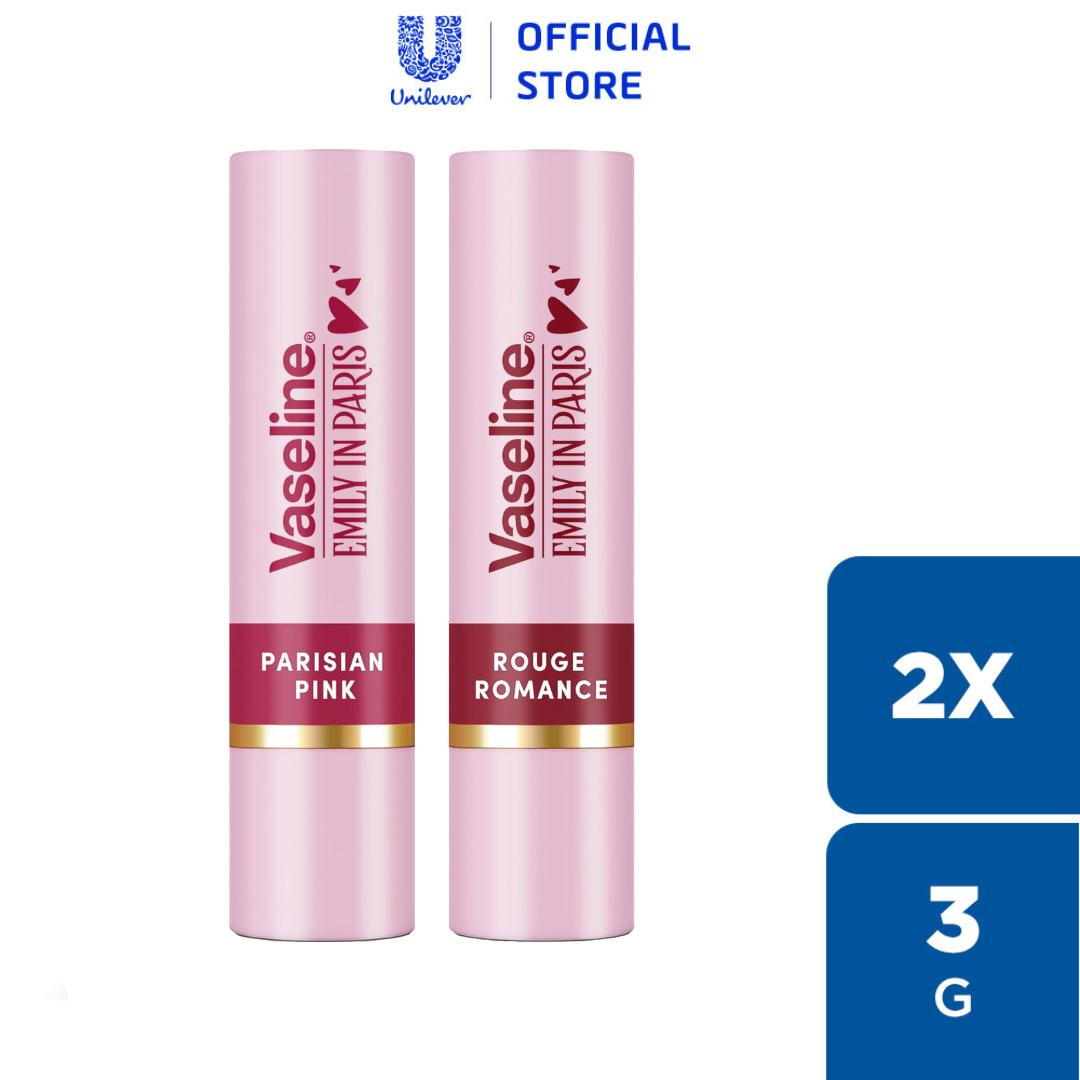 [New] Combo 2 Son dưỡng môi Vaseline Emily Paris 3g (Rouge Romance & Paris Parisian)