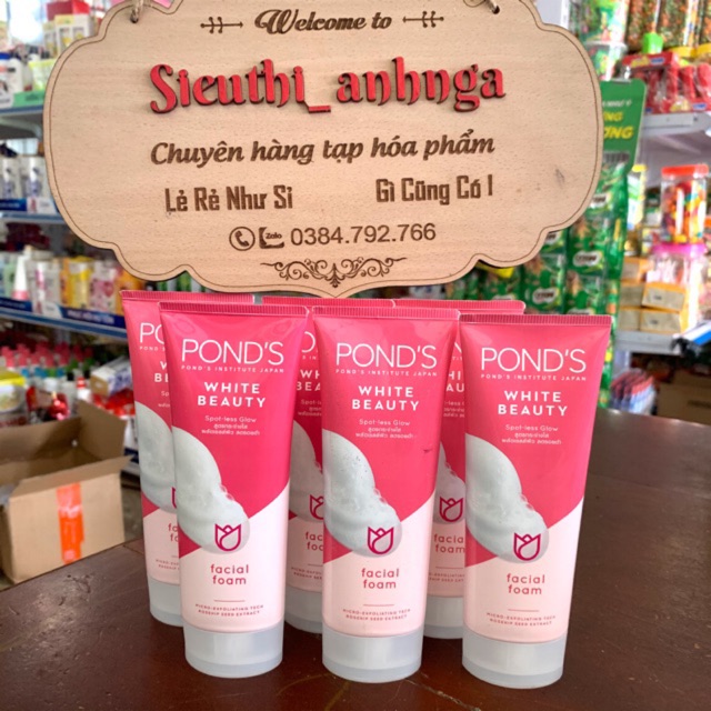 Sữa Rửa Mặt Trắng Hồng Pond’s White Beuty Tuýp 100G/50G