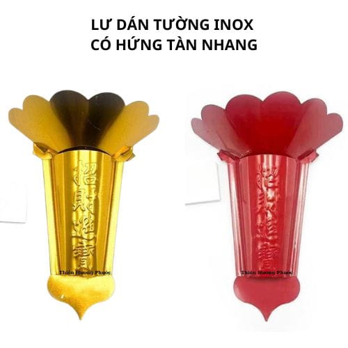 2 cái Lư nhang inox dán tường có khay hứng tàn nhang - Bát hương dán tường không khoan đục tiện lợi cho nhà chung cư nhỏ