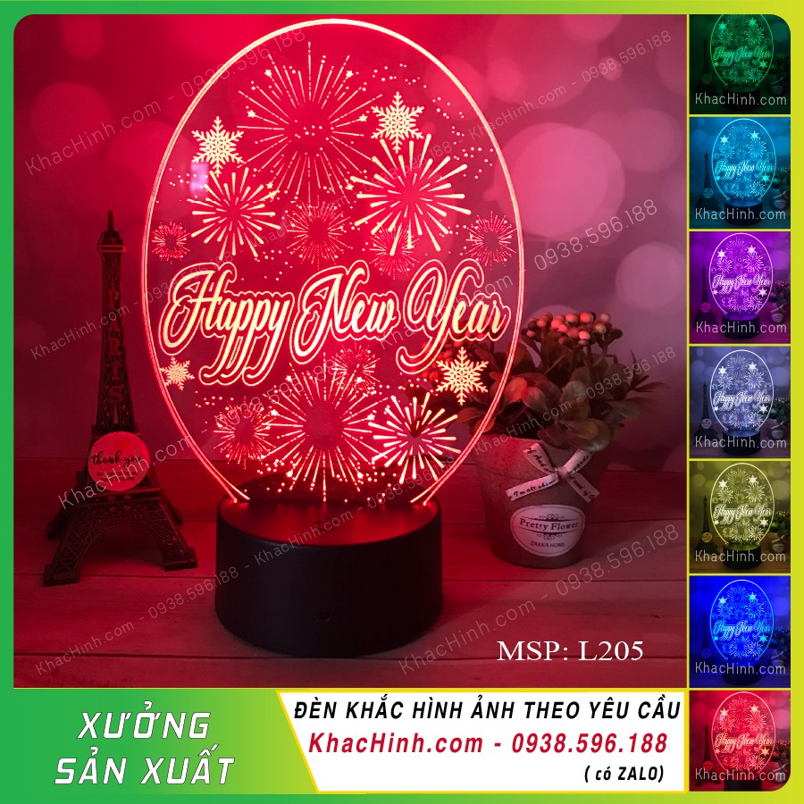 Đèn Led 3D HAPPY NEW YEAR 01 – Đèn Decor tết Happy New Year khachinh.com