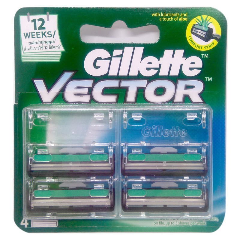 [Hcm](Chính Hãng) Set 3 Hộp Lưỡi Cạo Kép Gillette Vector (4 Lưỡi/1Hôp)