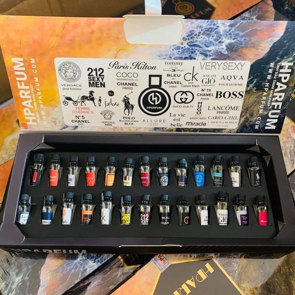 Bộ 26 Chai Tinh Dầu Thơm Pháp Hparfum Mini – Mùi Siêu Sang Chảnh [ 10 Mùi Nam – 16 Mùi Nữ ]