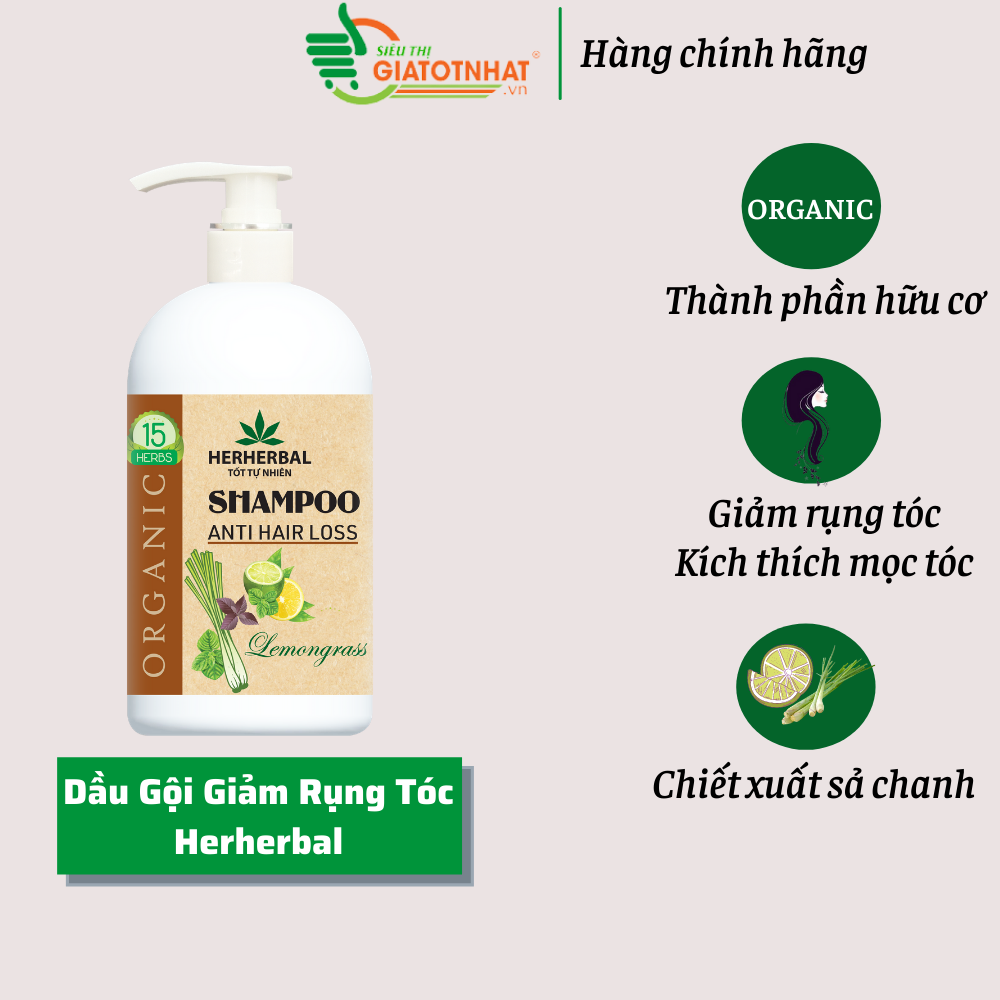 [Hcm]Dầu Gội Dược Liệu Trị Rụng Alpha Herherbal Tinh Dầu Sả Chanh 336G