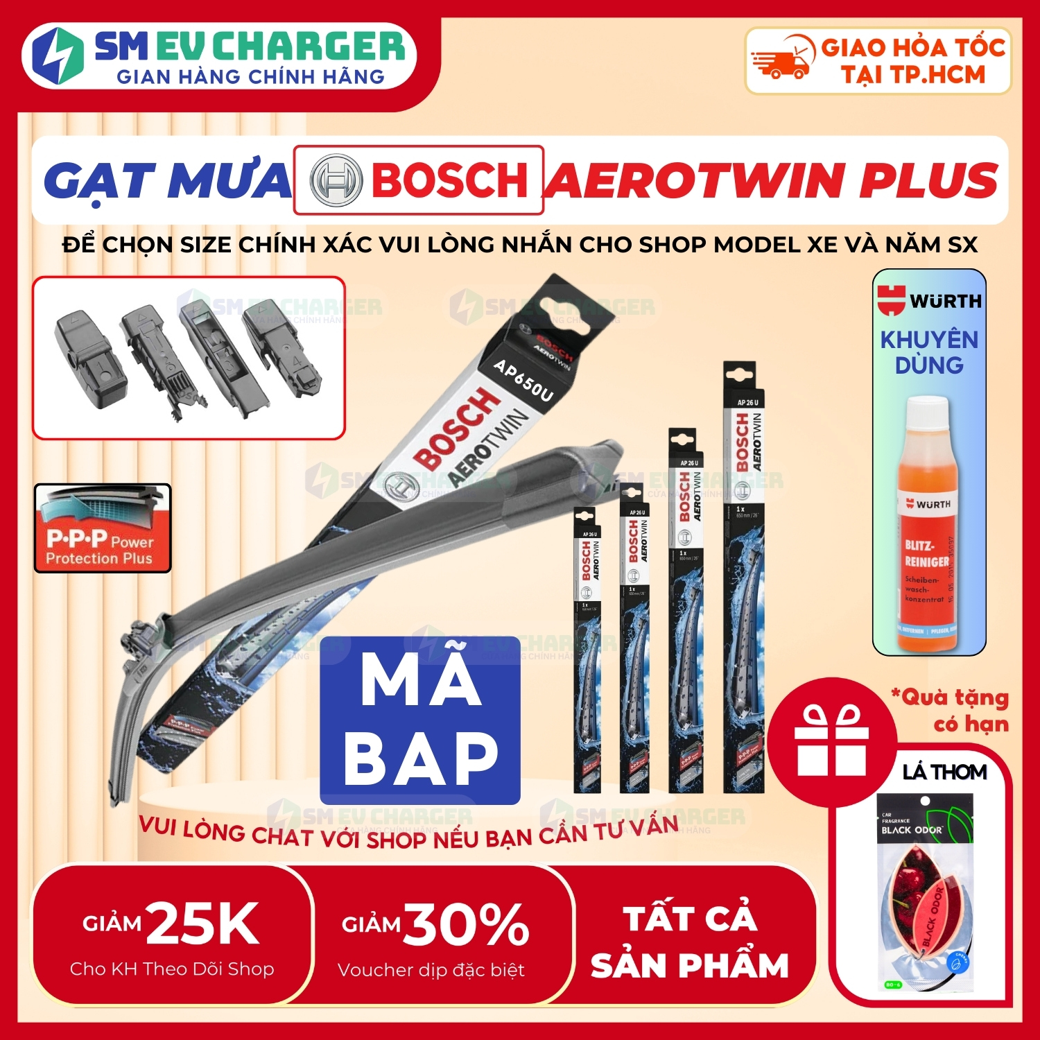 Gạt mưa BOSCH cho xe Vinfast Lux A Lux SA VF3 VF5 VF6 VF7 VF8 VF9 VFE34 FADIL chính hãng có mã chống