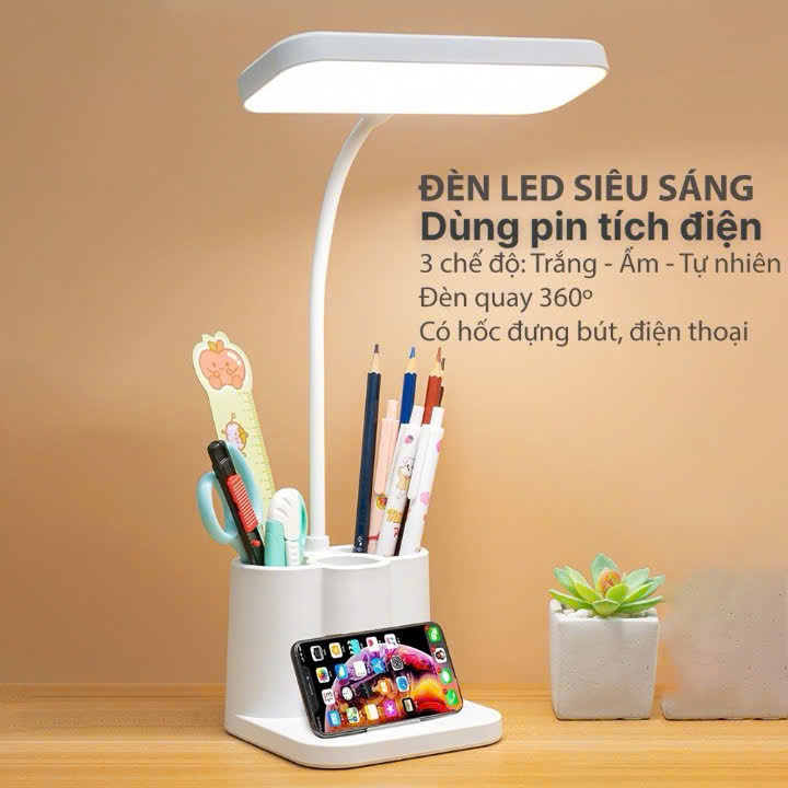 Đèn bàn học chống cận thị Đèn học để bàn tích điện P9 mẫu mới bảo vệ mắt cảm ứng 3 chế độ ánh sáng