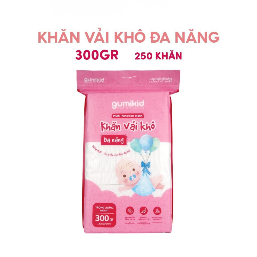 Khăn Vải Khô Đa Năng Dành Cho Mẹ Và Bé Gumi 300/600/ 900g - Bibomart