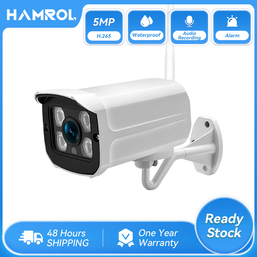 Hamrol 5MP iCsee Wireless IP Camera Audio Email Alert Outdoor 1080P WIFI Surveillance IR Night Visio