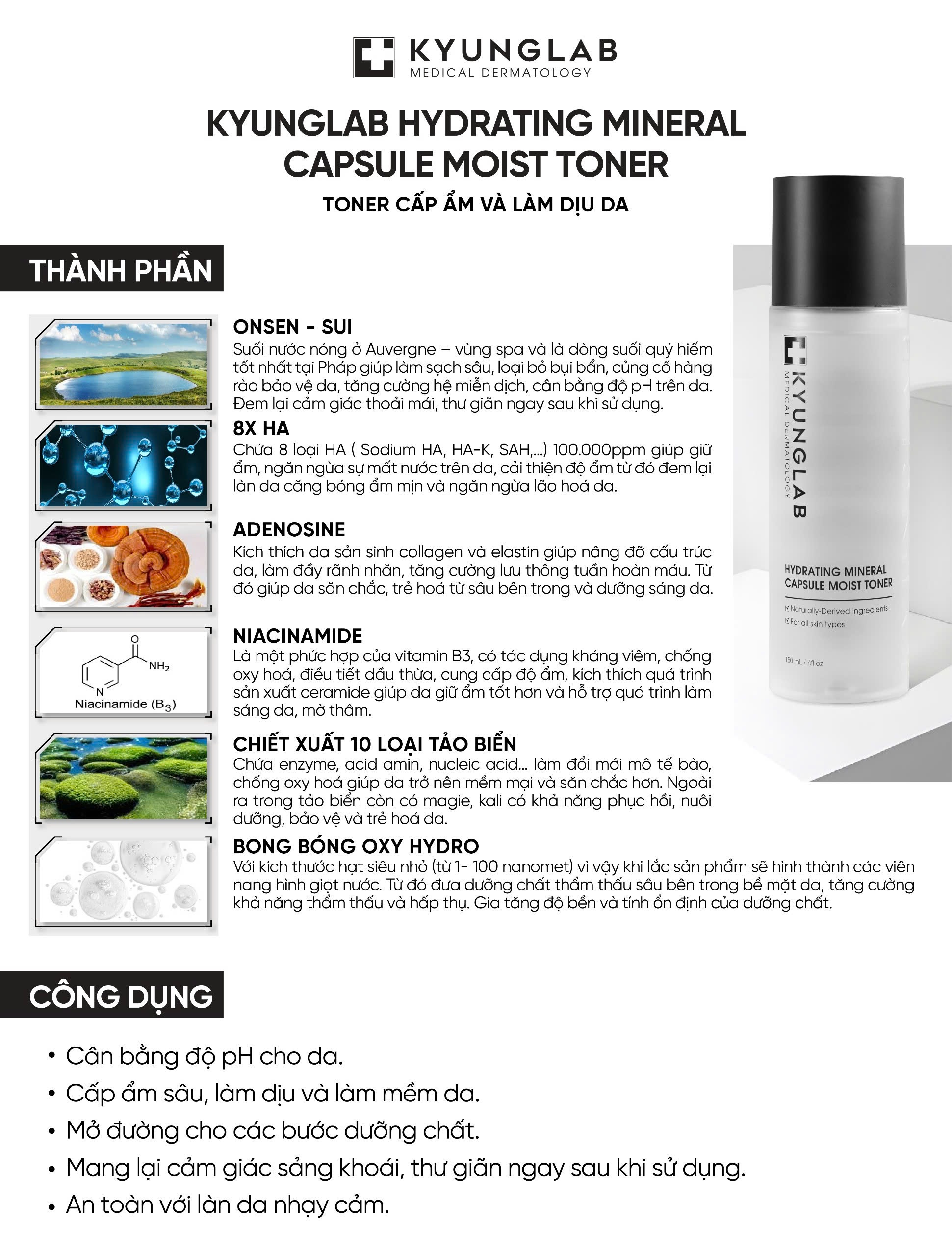 Toner Kyunglab – Hydrating Mineral Capsule Moist Toner 150ml